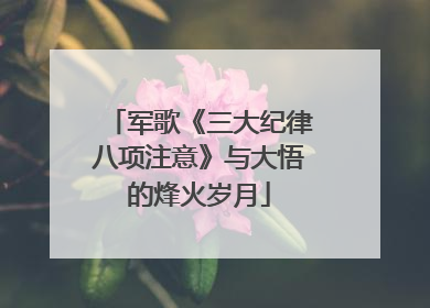 军歌《三大纪律八项注意》与大悟的烽火岁月