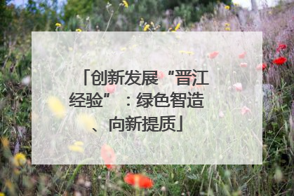 创新发展“晋江经验”：绿色智造、向新提质