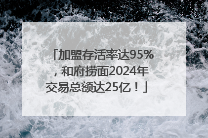 加盟存活率达95%，和府捞面2024年交易总额达25亿！