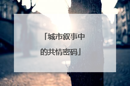 城市叙事中的共情密码