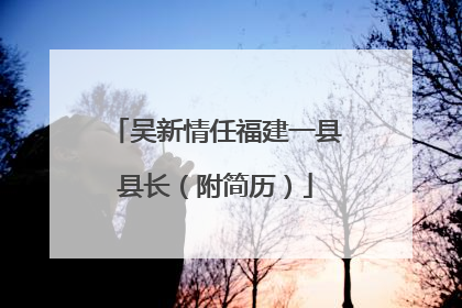 吴新情任福建一县县长（附简历）