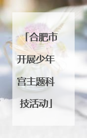 合肥市开展少年宫主题科技活动