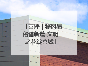 善评｜移风易俗谱新篇 文明之花绽善城