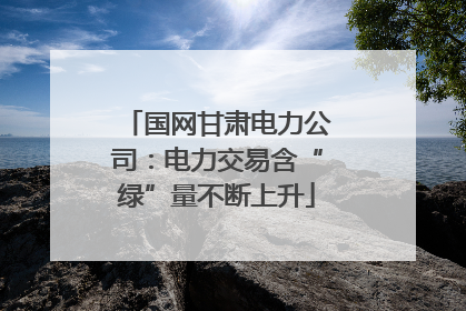 国网甘肃电力公司：电力交易含“绿”量不断上升