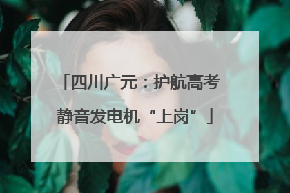 四川广元：护航高考 静音发电机“上岗”