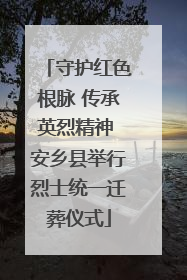 守护红色根脉 传承英烈精神 安乡县举行烈士统一迁葬仪式