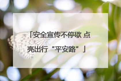 安全宣传不停歇 点亮出行“平安路”