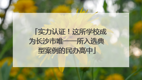 实力认证！这所学校成为长沙市唯一一所入选典型案例的民办高中
