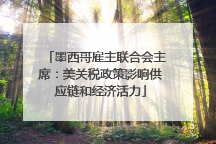 墨西哥雇主联合会主席：美关税政策影响供应链和经济活力