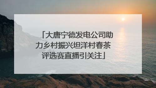 大唐宁德发电公司助力乡村振兴坦洋村春茶评选赛直播引关注