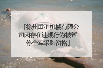 徐州重型机械有限公司因存在违规行为被暂停全军采购资格