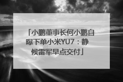 小鹏董事长何小鹏自曝下单小米YU7：静候雷军早点交付
