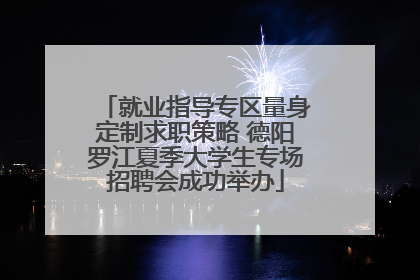 就业指导专区量身定制求职策略 德阳罗江夏季大学生专场招聘会成功举办