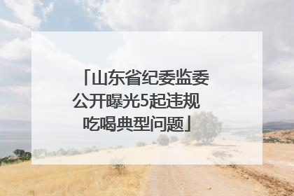 山东省纪委监委公开曝光5起违规吃喝典型问题