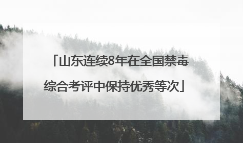 山东连续8年在全国禁毒综合考评中保持优秀等次