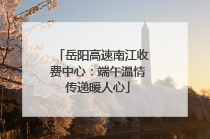 岳阳高速南江收费中心：端午温情传递暖人心
