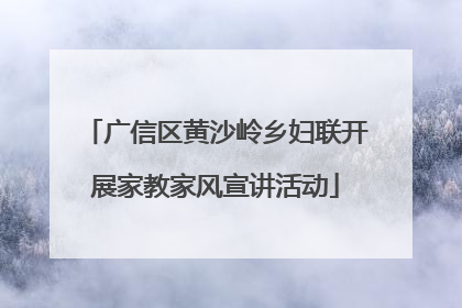 广信区黄沙岭乡妇联开展家教家风宣讲活动