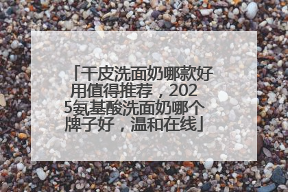 干皮洗面奶哪款好用值得推荐，2025氨基酸洗面奶哪个牌子好，温和在线