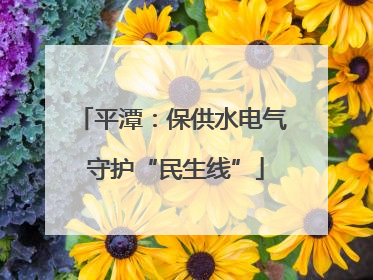 平潭：保供水电气 守护“民生线”