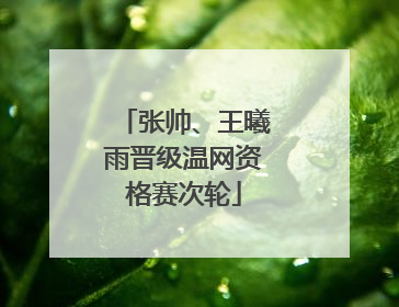 张帅、王曦雨晋级温网资格赛次轮
