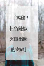 揭秘！甘谷辣椒火爆出圈的密码