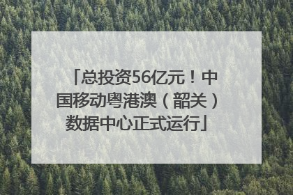 总投资56亿元！中国移动粤港澳（韶关）数据中心正式运行
