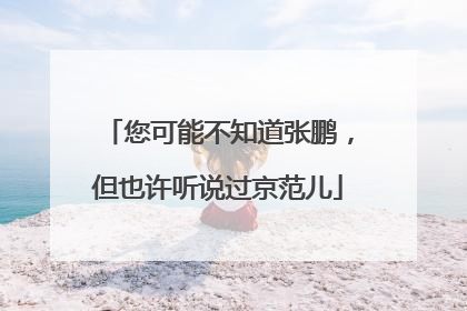 您可能不知道张鹏，但也许听说过京范儿