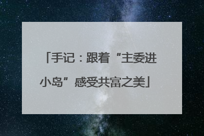 手记：跟着“主委进小岛”感受共富之美