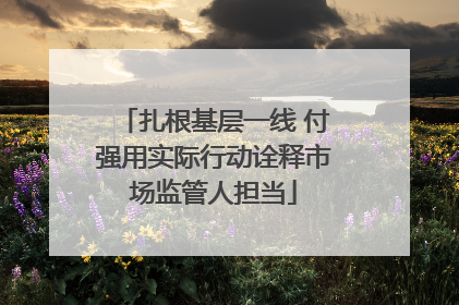扎根基层一线 付强用实际行动诠释市场监管人担当