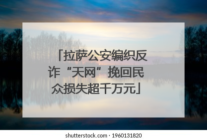 拉萨公安编织反诈“天网”挽回民众损失超千万元