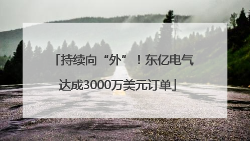 持续向“外”！东亿电气达成3000万美元订单