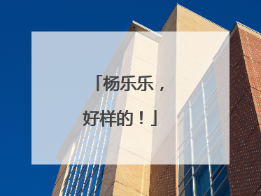 杨乐乐，好样的！