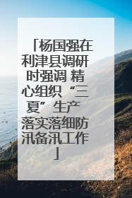 杨国强在利津县调研时强调 精心组织“三夏”生产 落实落细防汛备汛工作