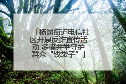 杨园街道电信社区开展反诈宣传活动 多措并举守护群众“钱袋子”