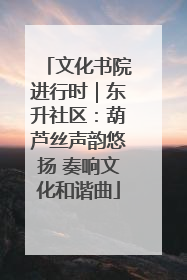 文化书院进行时｜东升社区：葫芦丝声韵悠扬 奏响文化和谐曲