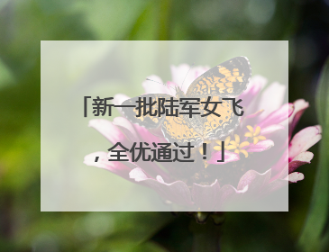 新一批陆军女飞，全优通过！