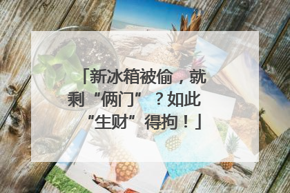 新冰箱被偷，就剩“俩门”？如此“生财”得拘！