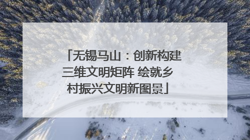 无锡马山：创新构建三维文明矩阵 绘就乡村振兴文明新图景