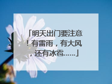 明天出门要注意！有雷雨，有大风，还有冰雹……