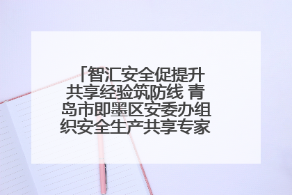 智汇安全促提升 共享经验筑防线 青岛市即墨区安委办组织安全生产共享专家现场观摩学习活动