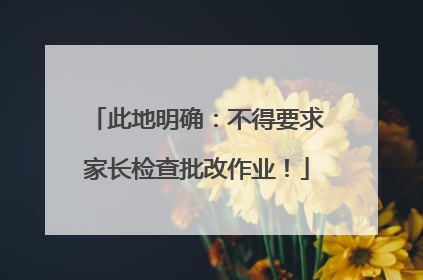 此地明确：不得要求家长检查批改作业！