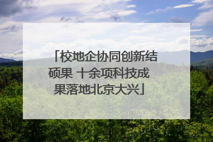 校地企协同创新结硕果 十余项科技成果落地北京大兴