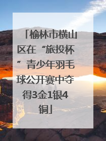 榆林市横山区在“旅投杯”青少年羽毛球公开赛中夺得3金1银4铜