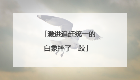 激进追赶统一的白象摔了一跤