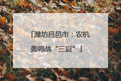 潍坊昌邑市：农机轰鸣战“三夏”