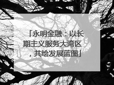 永明金融：以长期主义服务大湾区，共绘发展蓝图