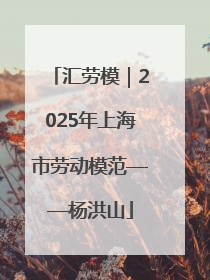 汇劳模｜2025年上海市劳动模范——杨洪山