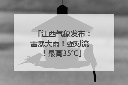 江西气象发布：雷暴大雨！强对流！最高35℃