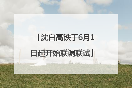 沈白高铁于6月1日起开始联调联试