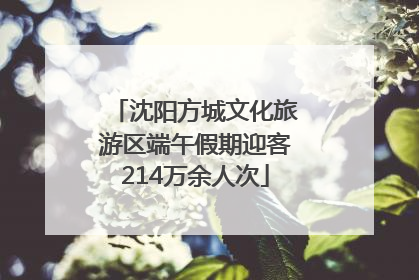 沈阳方城文化旅游区端午假期迎客214万余人次